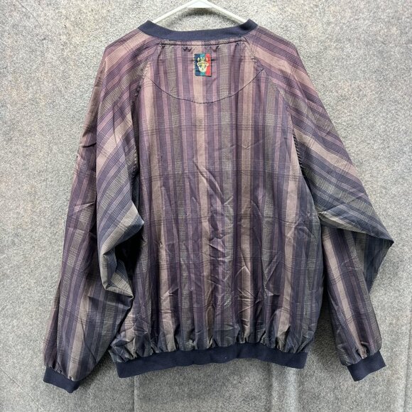 Vintage Sunice Pullover Mens 2XL Purple Navy Stripe Golf Windbreaker 2000s - Picture 2 of 14